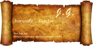 Jurcsó Gyula névjegykártya